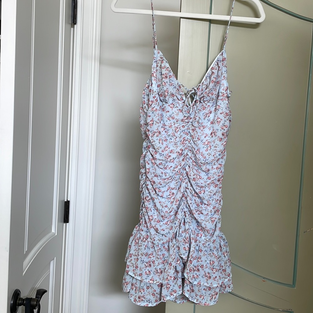 Floral blue and pink dress